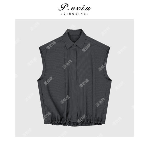 03-5潘依绣丁丁宠粉【职场精英】羊-毛-竖条纹无袖马甲长裤套装W-63142 商品图1