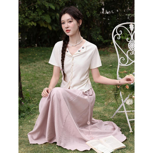 鹿向南【0330/20:00新品前一小时7折限量100件】粉色半身裙 商品图3