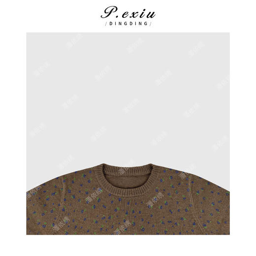 03-5潘依绣丁丁宠粉甜美复古碎花软糯针织短袖毛衣Q16482 商品图2