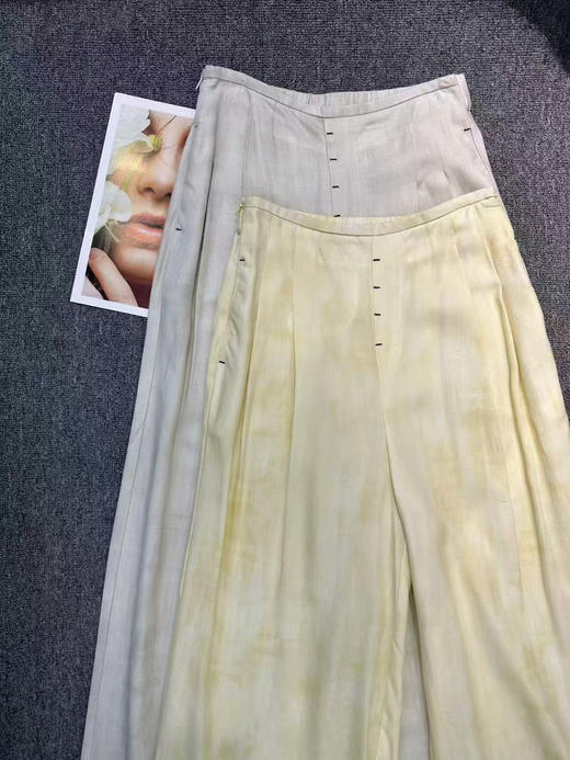 原单新款亚麻天丝垂感阔腿直筒女神裤 商品图2
