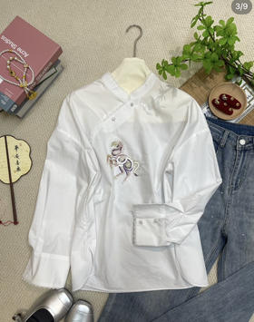 原单重工刺绣亮片衬衫