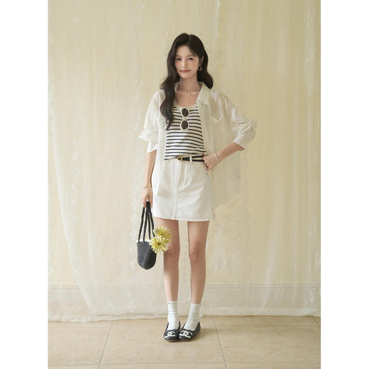 鹿向南【0330/20:00新品前一小时5折限量100件】白色半身裙 商品图4