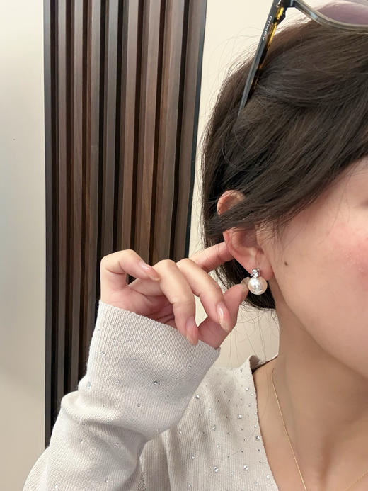 极光天女路路通戴妃进口天然贝珠施华洛世奇锆石项链耳钉 商品图10