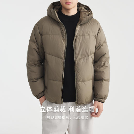 墨麦客男装宽格绗缝连帽羽绒服男士2025冬季新款宽松保暖厚外套男 商品图1