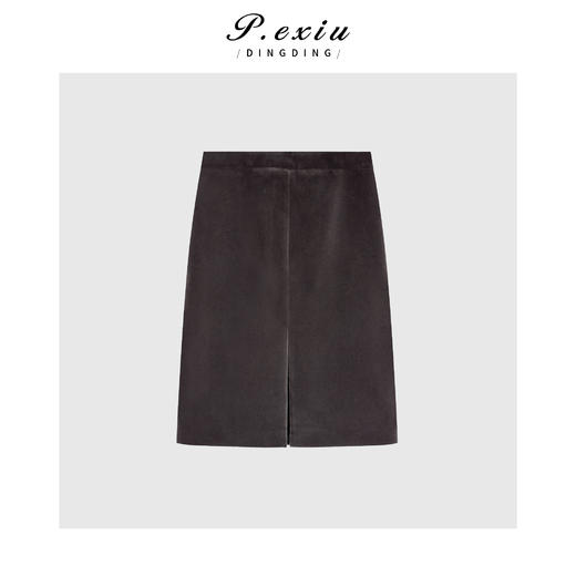 03-5潘依绣丁丁宠粉气质通勤前开叉A字显瘦半身裙Q84610 商品图0