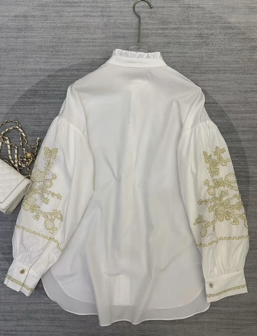 原单新款重磅金线刺绣木耳领设计感衬衫（宽松款） 商品图10
