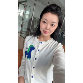 小马刺绣~丝羊毛圆领立体刺绣提花高级感撞色开衫女毛衣针织衫