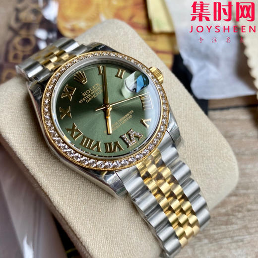 劳力士GS日志型系列 女款31mm 日志31系列 橄榄绿 间金绿罗马钻圈 女士腕表 搭载改Cal.2236全自动机械机芯 商品图4