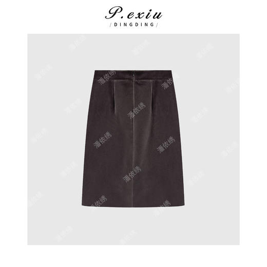 03-5潘依绣丁丁宠粉气质通勤前开叉A字显瘦半身裙Q84610 商品图1