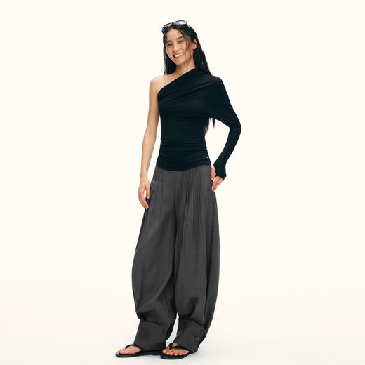 Ariseism黑标 羊毛卷边灯笼裤女冬季新款阔腿长裤子 商品图3