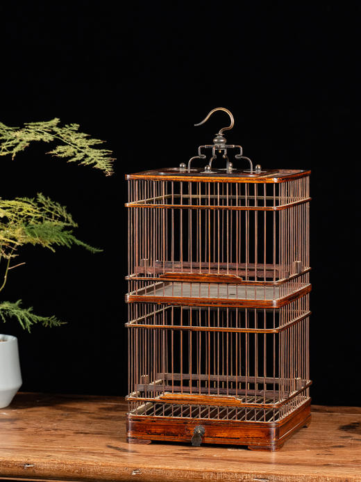 清	黄花梨双层鸟笼 商品图0