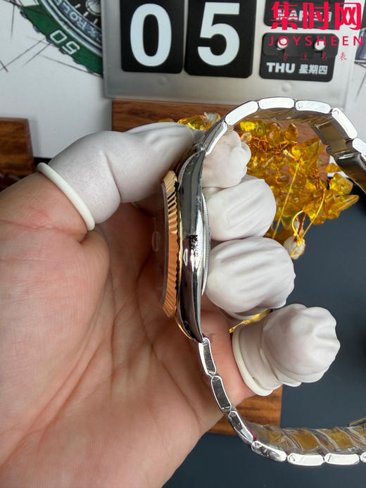 劳力士 VS日志41系列 VS日志V2版 间金黑盘 男士腕表 丹东3235机 板带 三珠带 表径41mm 商品图4