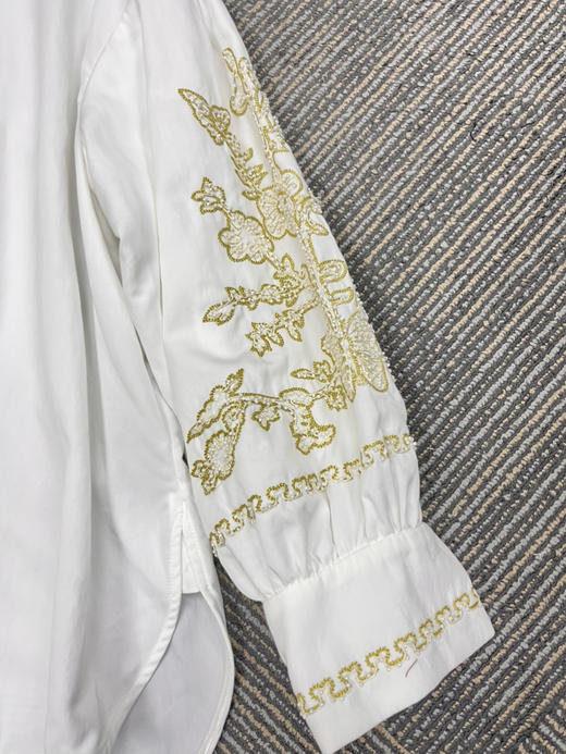 原单新款重磅金线刺绣木耳领设计感衬衫（宽松款） 商品图12