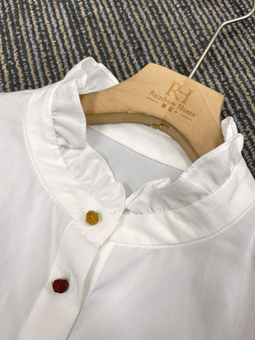 原单新款重磅金线刺绣木耳领设计感衬衫（宽松款） 商品图13