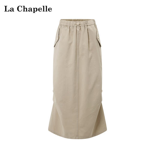 天猫同步【胯宽救星】拉夏贝尔/La Chapelle美式松紧腰抽绳可调节藏肉遮胯压褶休闲百搭半身裙 商品图0