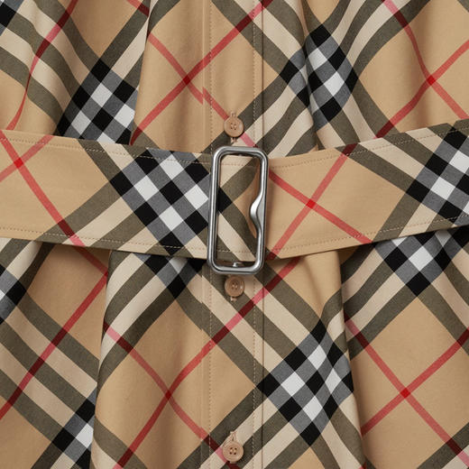 【三】BURBERRY 巴宝莉 女士 Vintage 格纹棉质衬衫式连衣裙 格子 8086610 B9368 商品图2