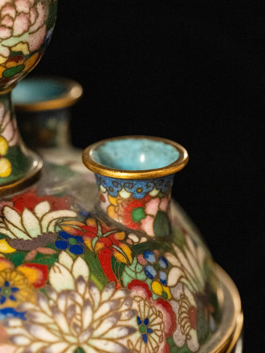 清	铜胎掐丝珐琅百花不露地五管尊 商品图3