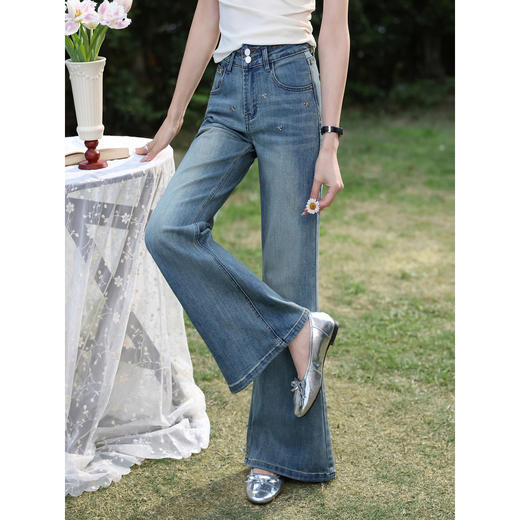 鹿向南【0330/20:00新品前一小时7折限量100件】蓝色牛仔裤 商品图0