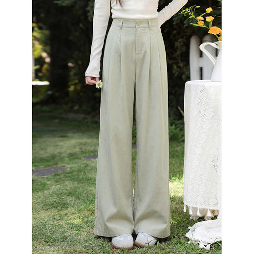 鹿向南【0331/20:00新品前1小时7折限100件】咖色阔腿直筒休闲裤 商品图4