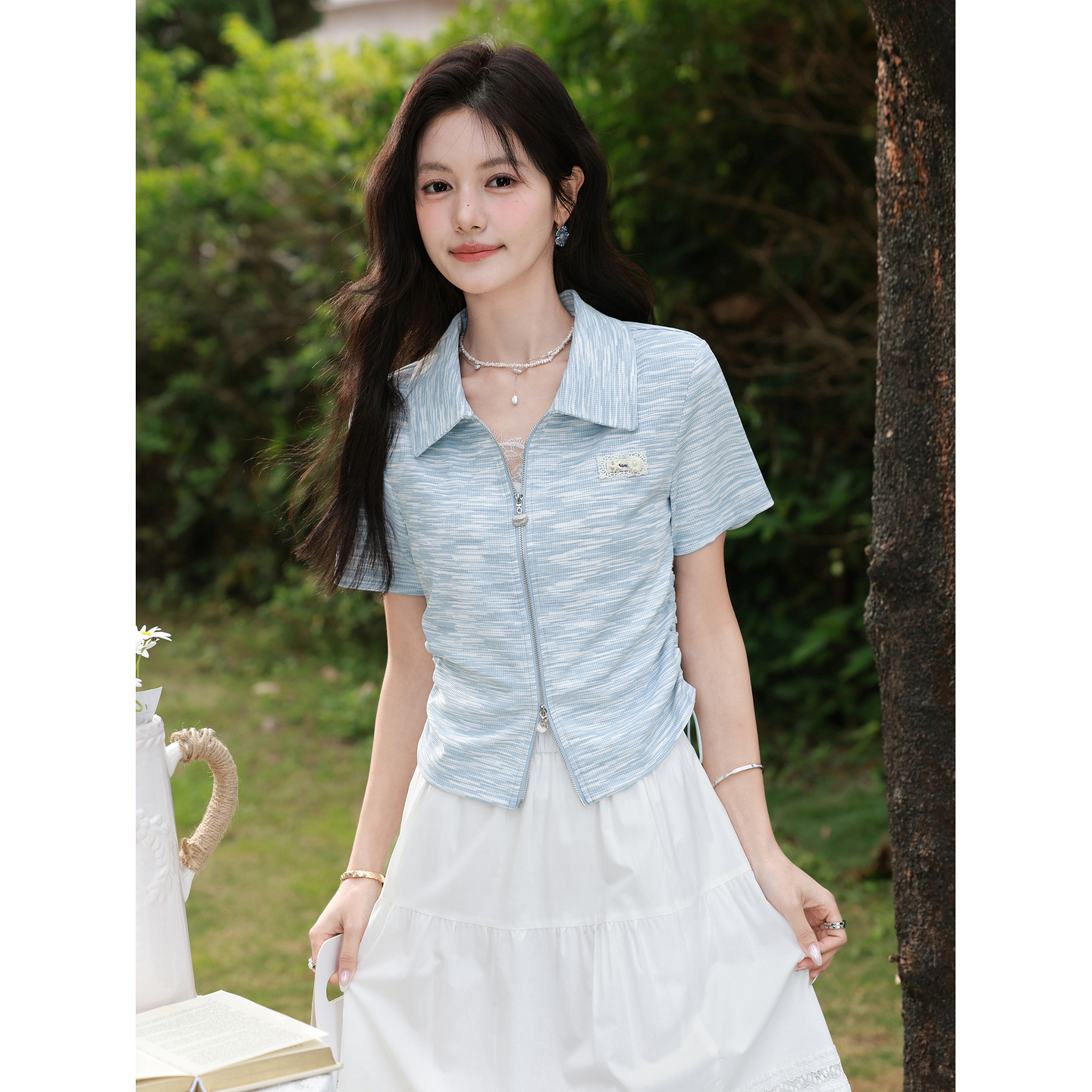 鹿向南【0330/20:00新品前一小时7折限量100件】蓝色T恤