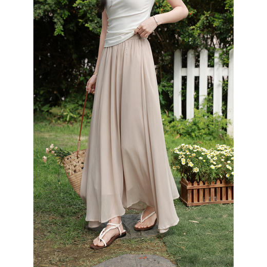 鹿向南【0331/20:00新品前1小时7折限量100件】杏色半身裙 商品图0