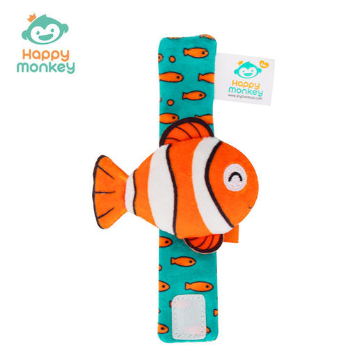 Happy monkey婴儿手腕带摇铃玩具宝宝卡通动物手表带新生儿礼物 商品图4