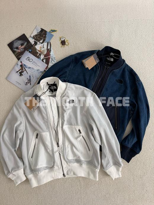 UE黑标系列情侣款！拼接假两件OS宽松高街棒球领牛仔外套 商品图4