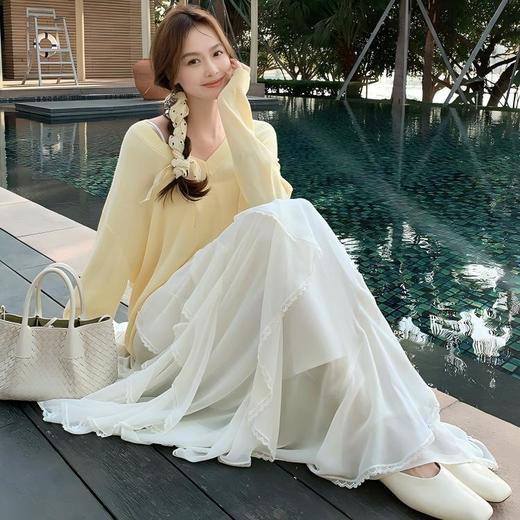 3~5天发货！灵动生风‼️【特妮娜 荷叶蕾丝花边长裙】显高显瘦 垂感遮肉 网纱面料 柔软舒适 遮假胯 遮腿粗 22裁片拼接 商品图4