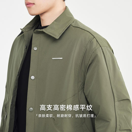 墨麦客男装结构分割棉服男2025冬季新款简约衬衫领男士棉衣87761 商品图3