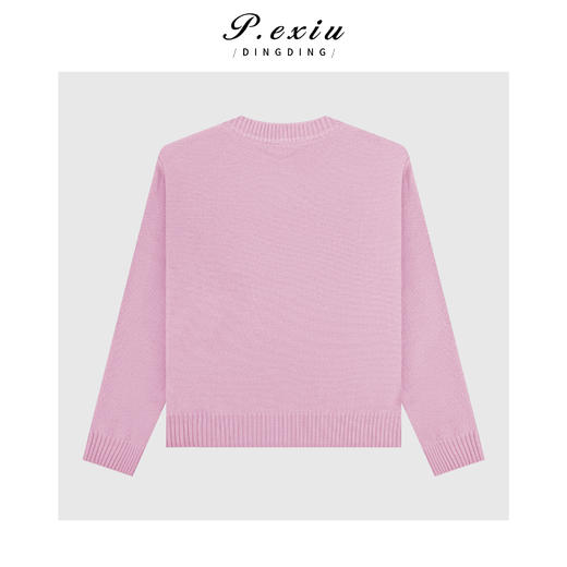 03-5潘依绣丁丁宠粉【温柔秘境】100%绵羊毛软糯舒适圆领针织毛衣ZZ1021 商品图2