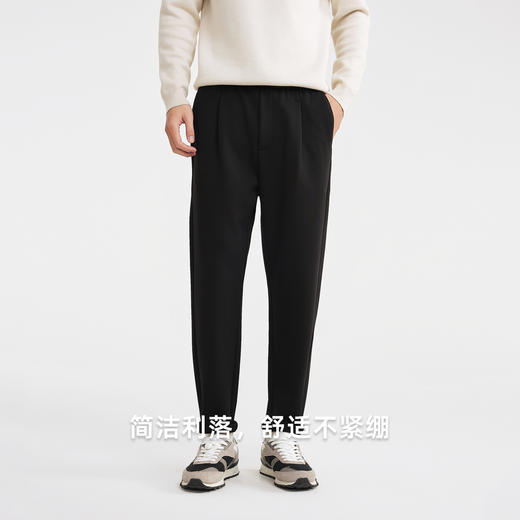 墨麦客男装小直筒加绒裤男2025冬季新款斜纹肌理男士休闲裤91450 商品图3