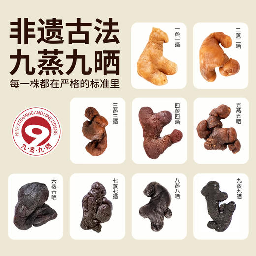 非遗古法九蒸九晒熟制黄精日常养生开袋即食软糯香甜 商品图3
