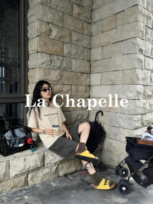 专柜实拍【舒适不束缚】拉夏贝尔/La Chapelle高质感弹力足透气舒适五色圆领字母短袖T恤 商品图6