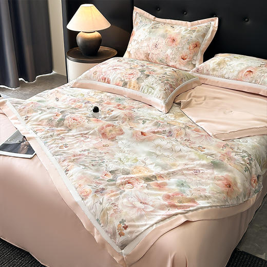 2026新款莱赛冰丝数码印花夏被四件套 仿天丝空调被 商品图3