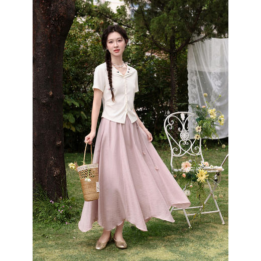 鹿向南【0330/20:00新品前一小时7折限量100件】杏色T恤 商品图1