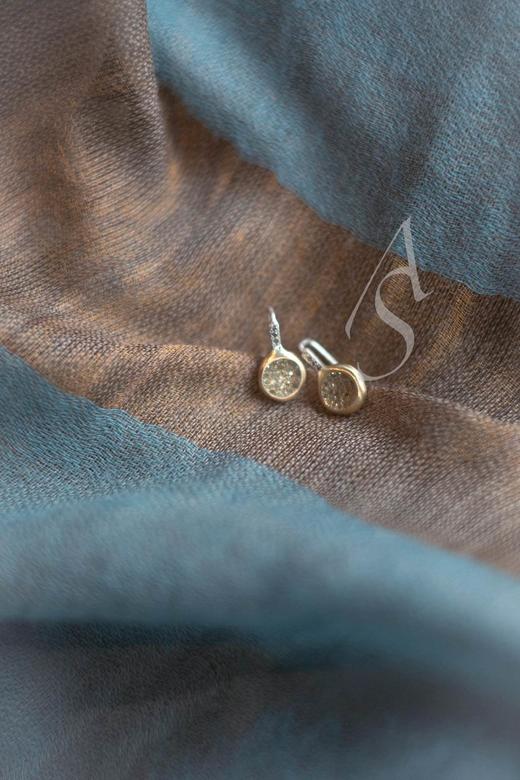 Rosa Maria 26SS BERIL 12K金八切钻群镶手工耳钉 商品图1