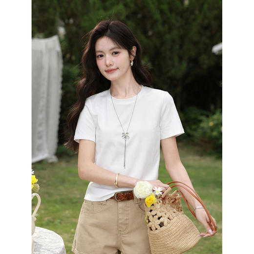 鹿向南【0330/20:00新品前一小时7折限量100件】白色T恤 商品图0