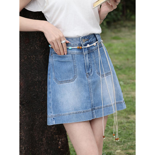 鹿向南【0330/20:00新品前一小时7折限量100件】蓝色短裙 商品图2