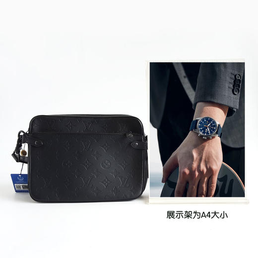 【98新闲置】LV路易威登TRIO邮差包M46602黑色全皮压花三合一TRIO邮差包斜挎包男士260326NJT37 商品图9