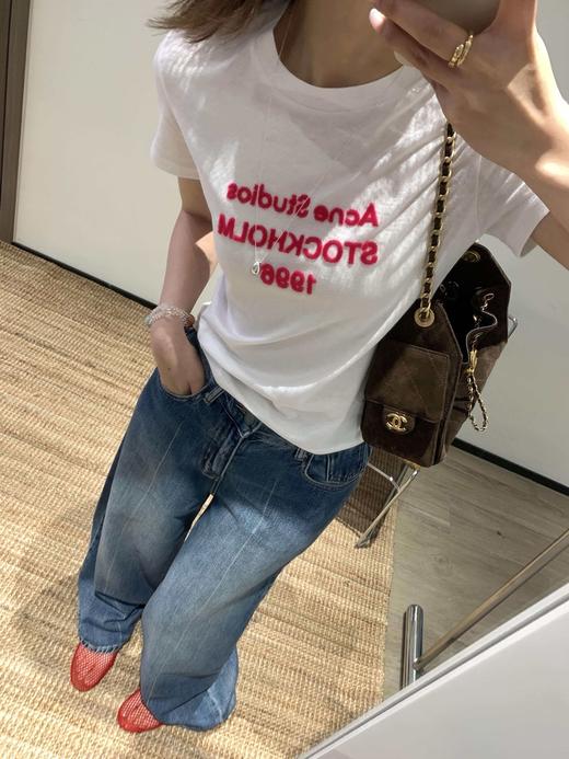 ACNE 1996系列火龙果植绒字母长袖 短袖T恤 商品图11