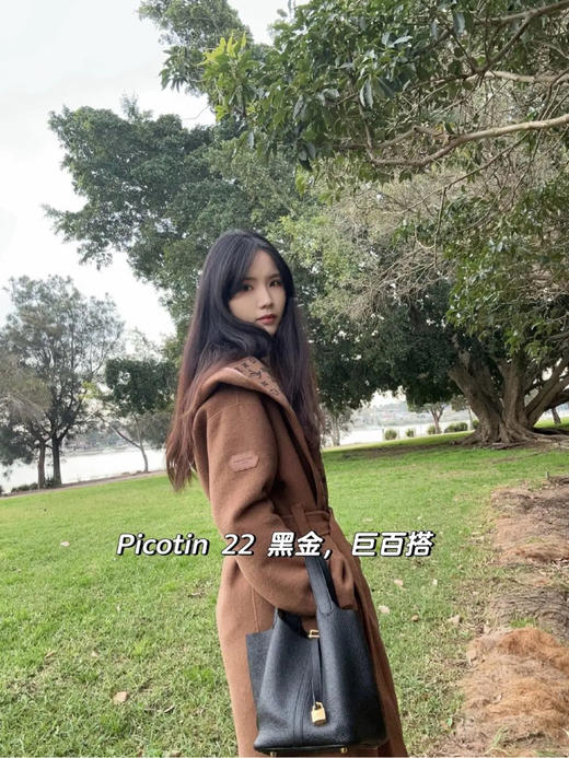 爱马仕 菜篮子22 黑色 金扣 togo皮 手提包 商品图4