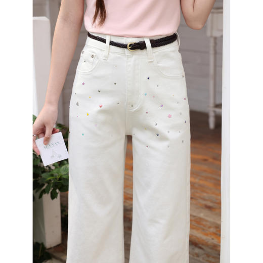 鹿向南【0330/20:00新品前一小时7折限量100件】白色牛仔裤 商品图3