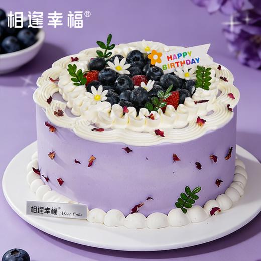【莓语花笺蛋糕】把春日的温柔与清甜，都藏进这一方紫雾里，淡紫色动物奶油如薄雾轻覆，缀满细碎玫瑰花瓣，浪漫又治愈，手工裱花，干花点缀，翻糖小花，仪式感满满~（可选1/2/3磅) 商品图1