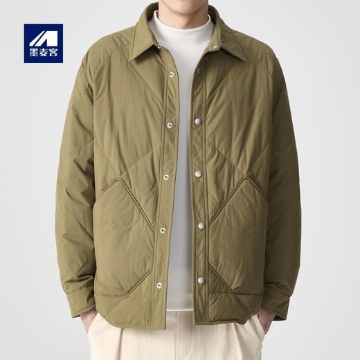 墨麦客菱形格插肩袖男士羽绒服冬季款远红外升温外套男88445 商品图0