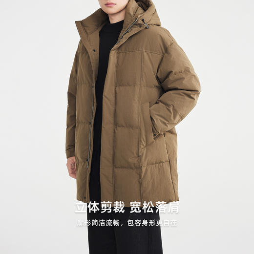墨麦客男装立领连帽羽绒服男2025冬季新款中长款男士羽绒服88882 商品图1