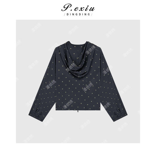 03-5潘依绣丁丁宠粉夏日薄款连帽抽绳防晒短外套 M8925 商品图1