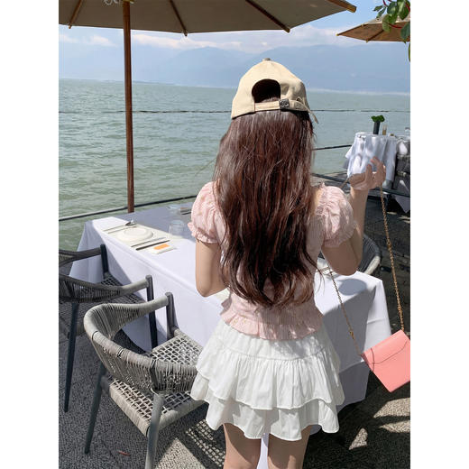 <曾小咸推荐>方领泡泡袖条纹衬衫短袖【预售7-15天发货】 商品图4