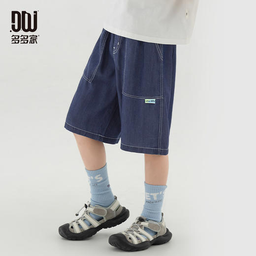 【件件底价，童装双倍积分】多多家男童牛仔短裤2026夏季新款儿童中大童天丝休闲百搭裤子夏装10770 商品图0