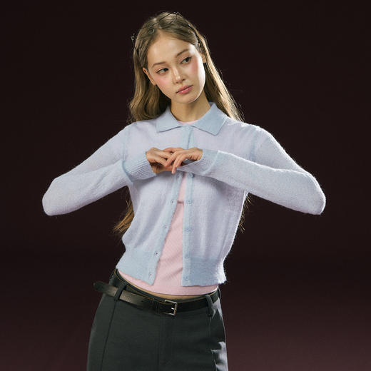 Ariseism 美式复古薄款针织开衫女春季新款上衣 商品图2