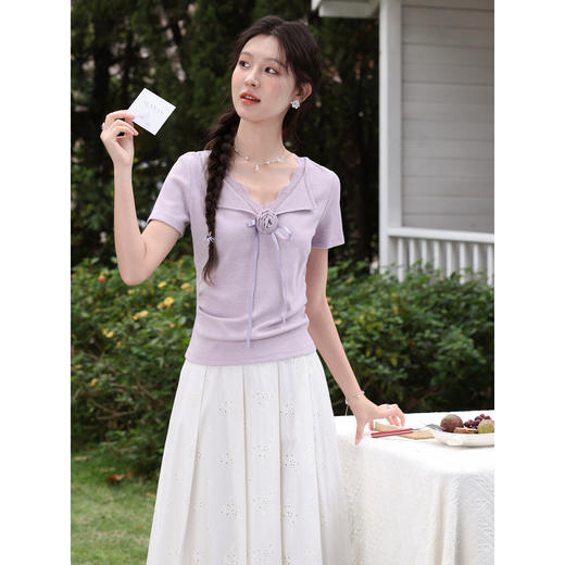 鹿向南【0330/20:00新品前一小时7折限量100件】紫色T恤 商品图3